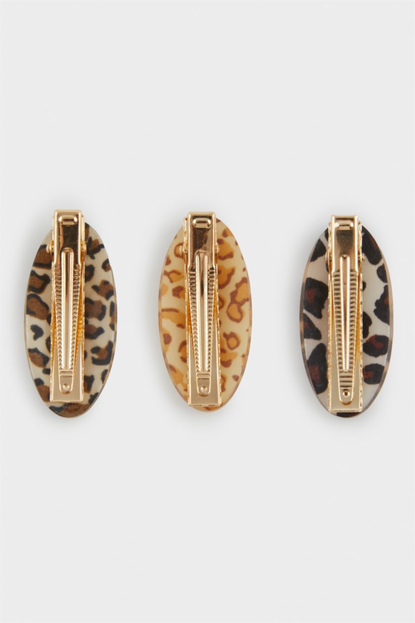 Kadın TRIXI - leopard Kadın 3'lü Leoparlı Çıtçıt Toka