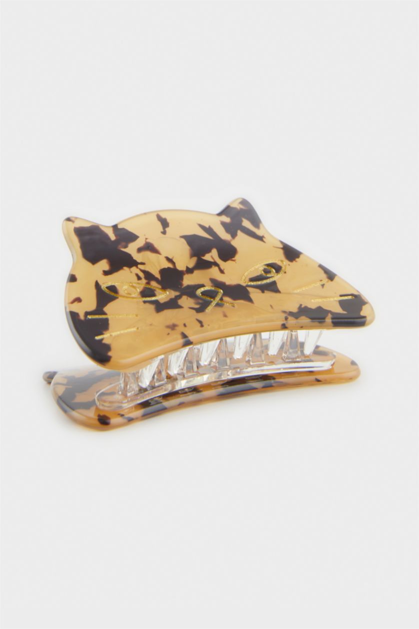 Kadın TRIXI - leopard Kadın Leopar Kedi Motifli Mandal Toka