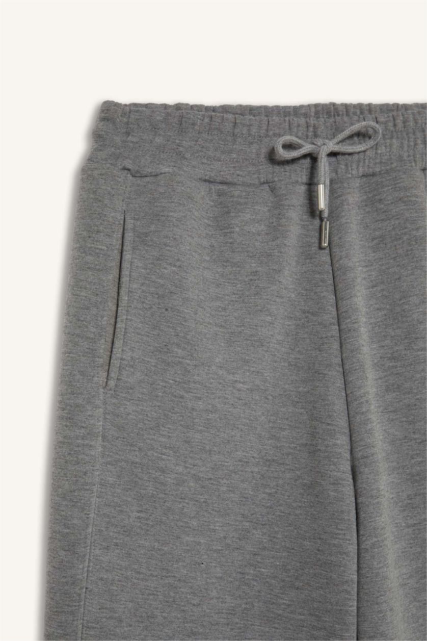WOMAN Grey Melange Jogger Standard Fit Scuba Fabric Trousers