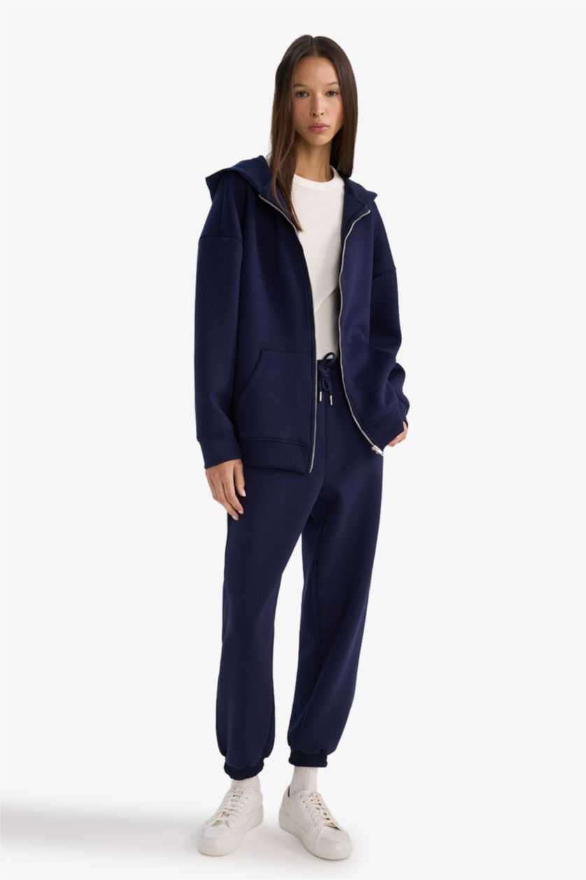 Woman NAVY jogger Scuba Fabric Trousers