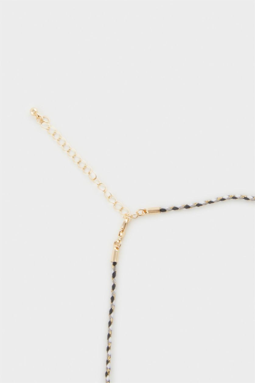 Kadın Karma Kadın Göz Detaylı Plaka Gold Kolye