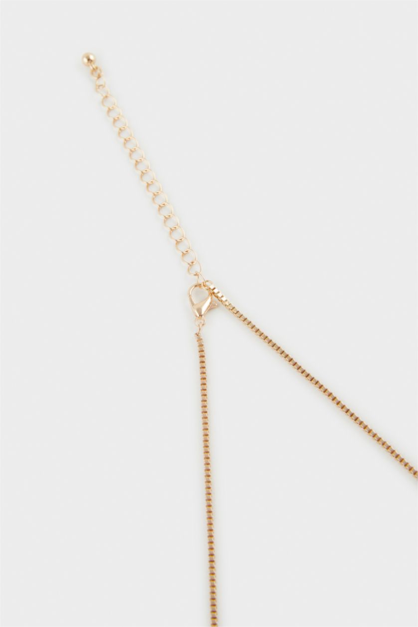 WOMAN GOLD Woman Moon Themed Gold Necklace