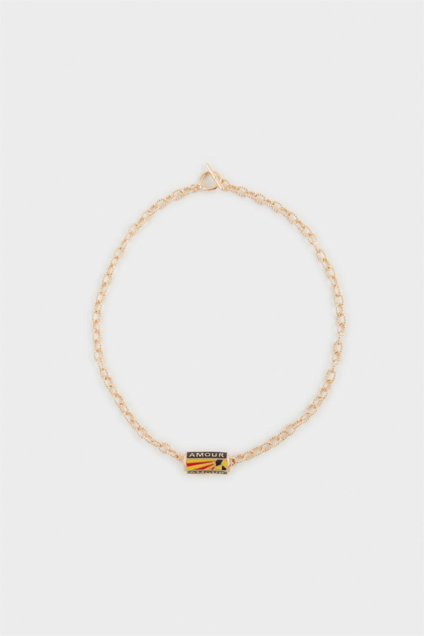 Kadın Altın Kadın Amour Charmlı Gold Kolye