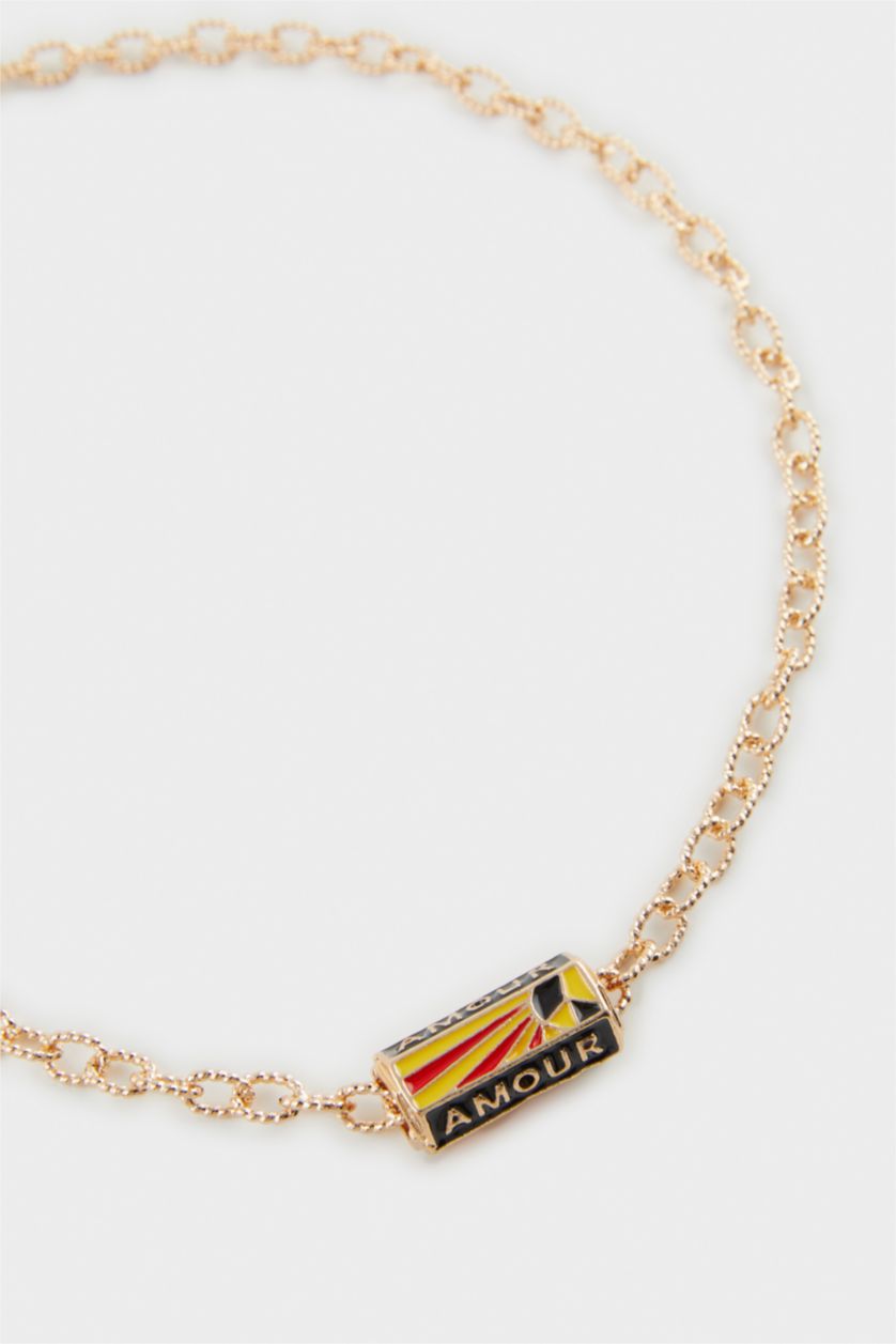 Kadın Altın Kadın Amour Charmlı Gold Kolye