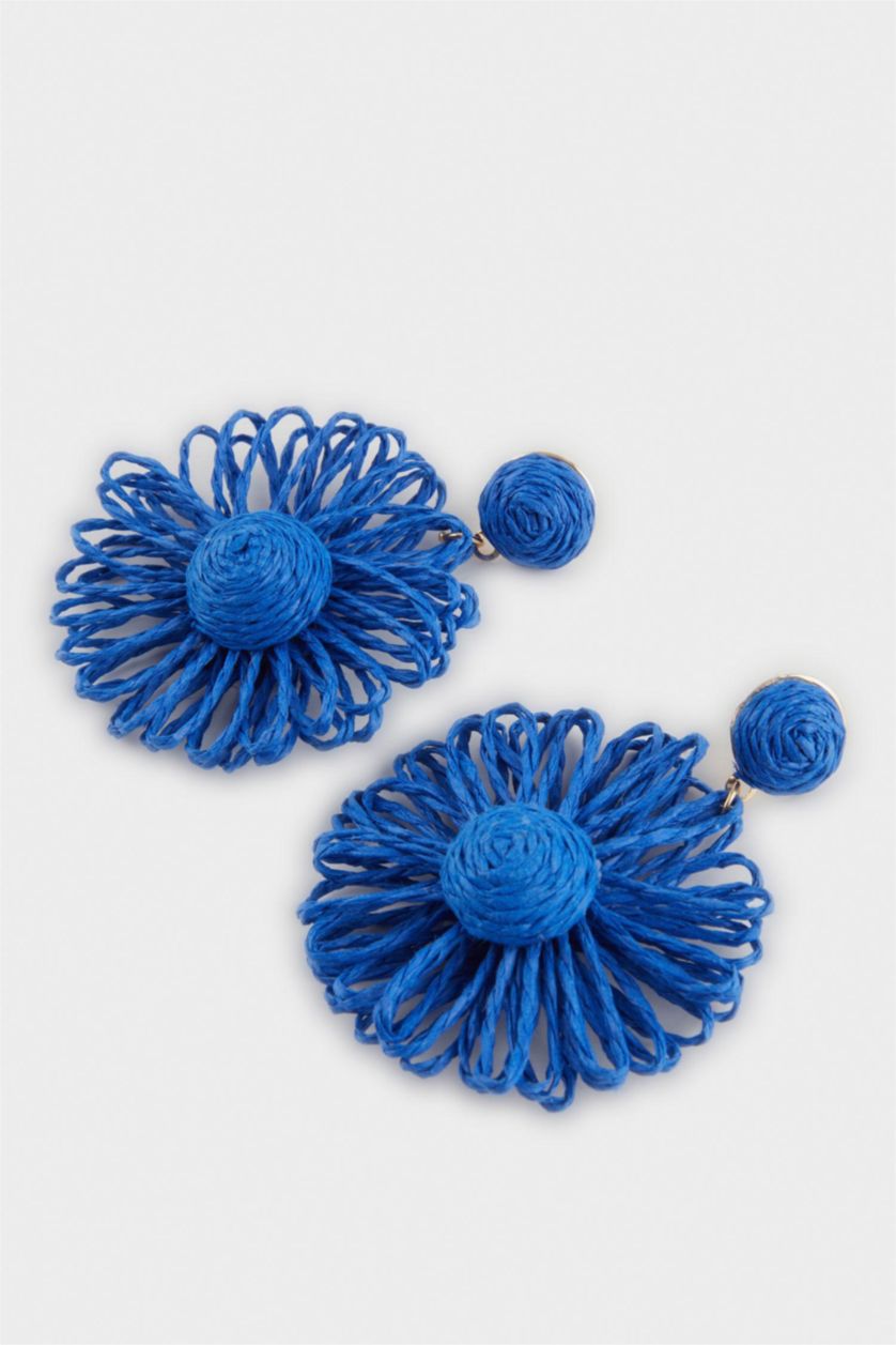 Woman Blue Woman Blue Wicker Earrings