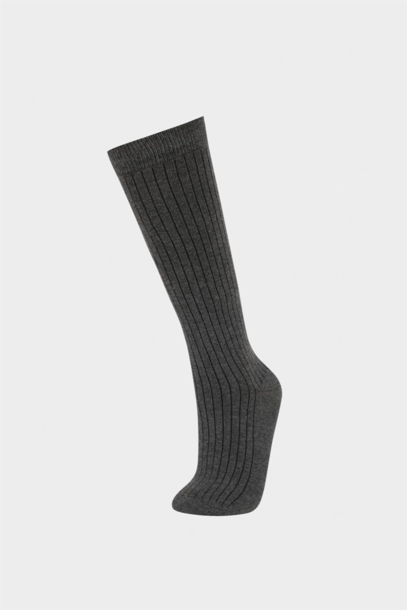 WOMAN Grey 2 piece Cotton Knee Socks