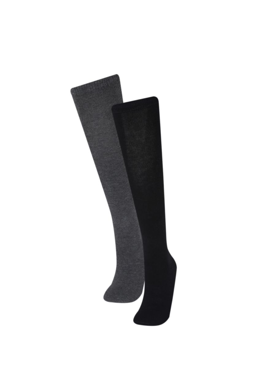 نساء رمادي جوارب نسائي قطن تحت الركبة - قطعتين