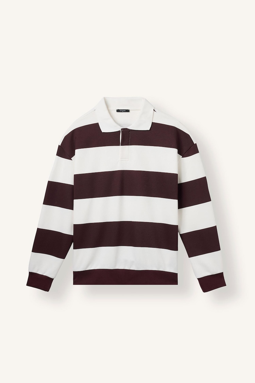 Men Dark Bordeaux Boxy Fit Sweatshirt