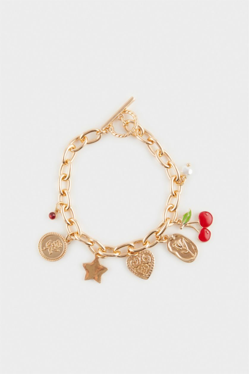 Kadın Karma Kadın Charmlı Gold Bileklik