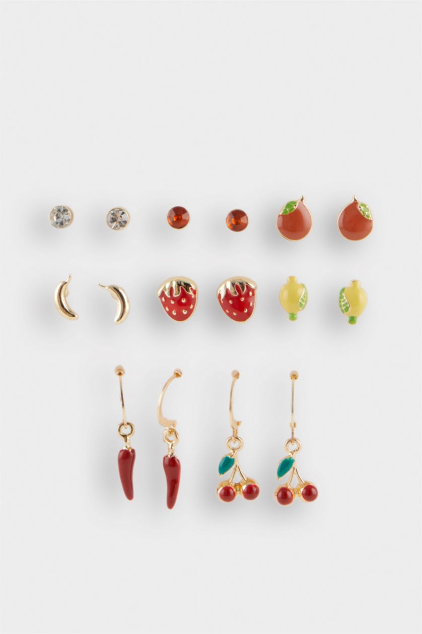 Женщины Разноцветный Женские серьги с фруктами (8 пар)