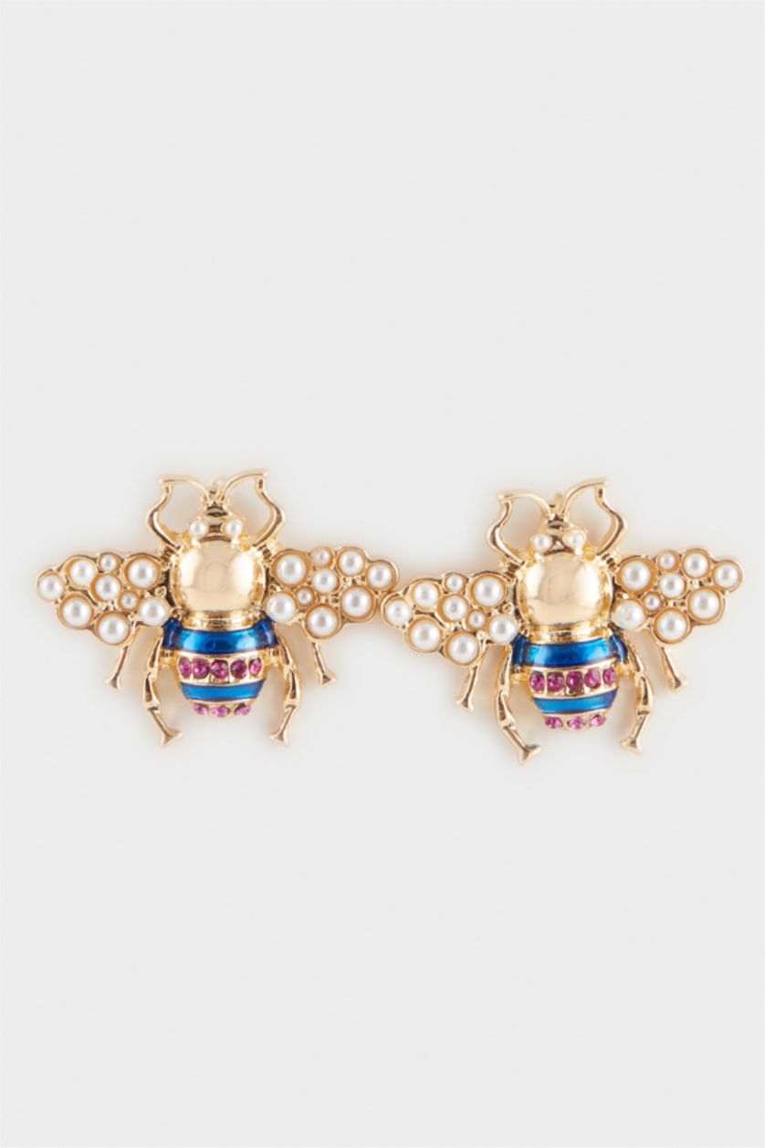 FEMME Karma Boucles d’oreilles dorées abeille pour femme