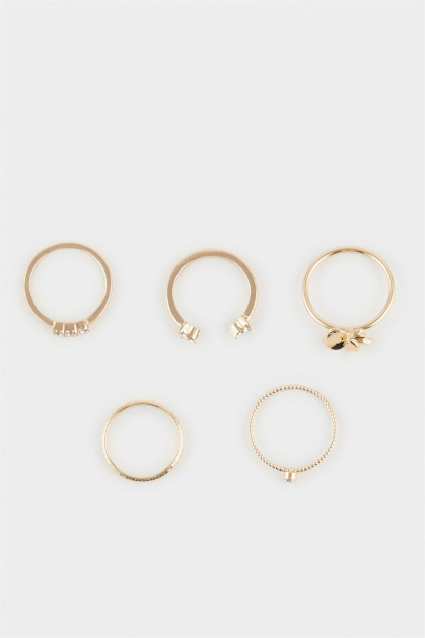 FEMME Altın Lot de 5 Bagues dorées pour femme