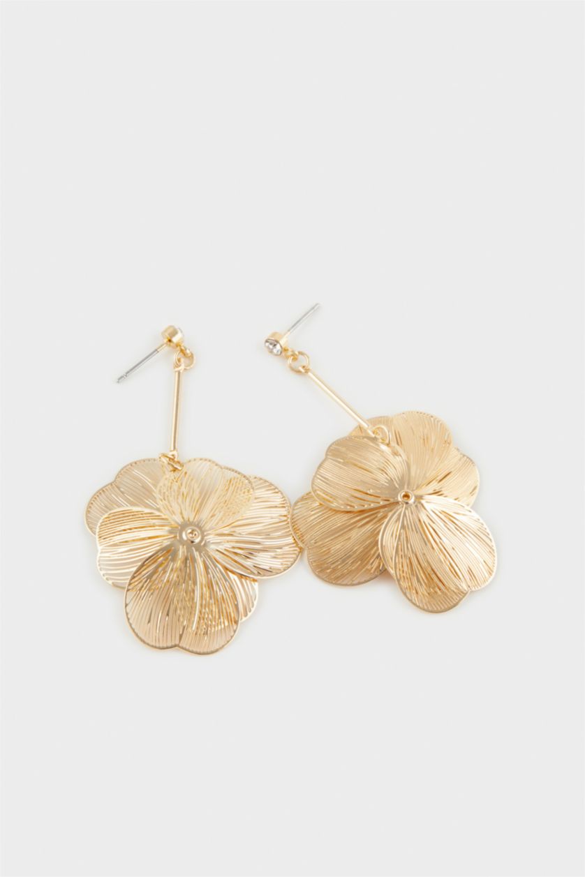 WOMAN Altın Woman Floral Gold Earrings