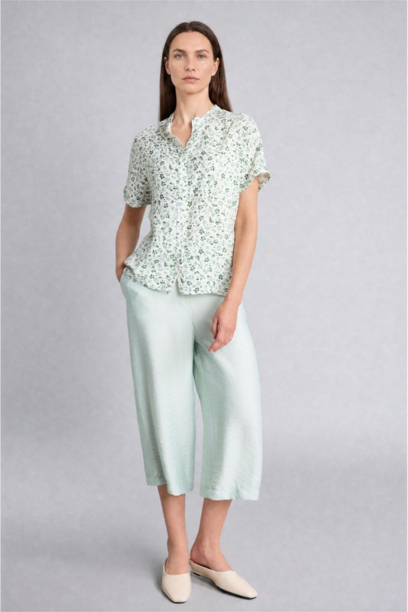 Women Mint Straight Fit Trousers