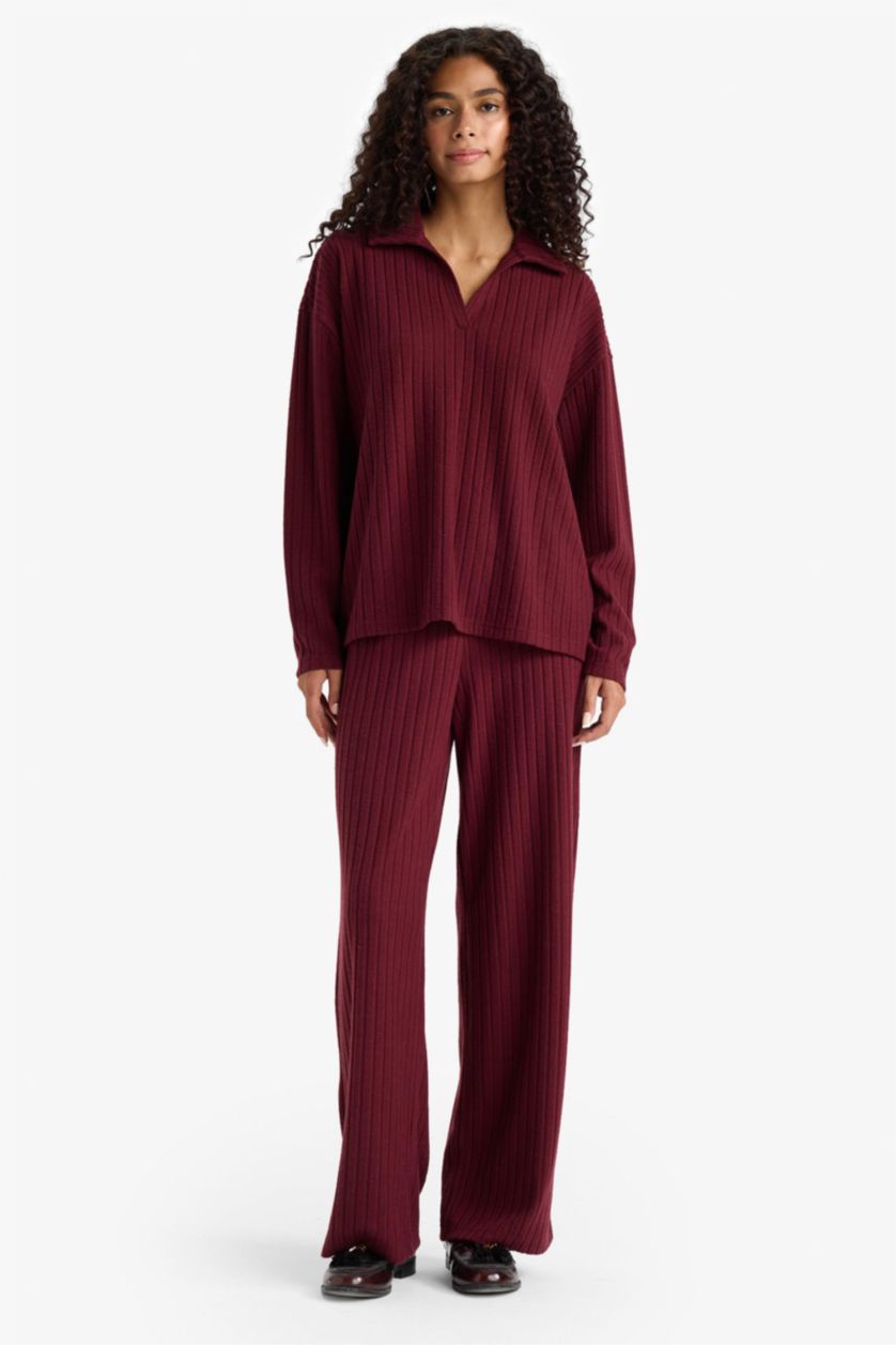 WOMAN Bordeaux Relax Fit Camisole Long Sleeve T-Shirt