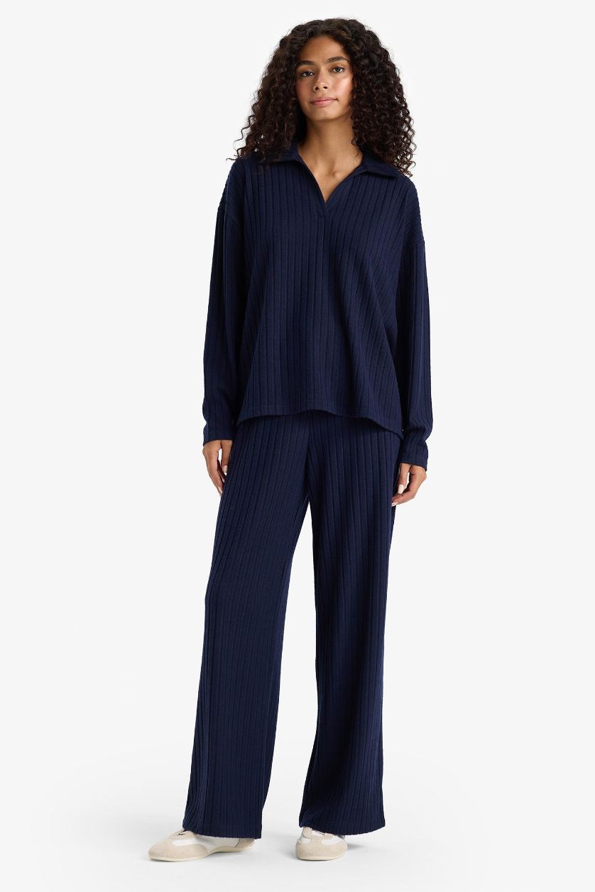 WOMAN NAVY Wide Leg Camisole Trousers