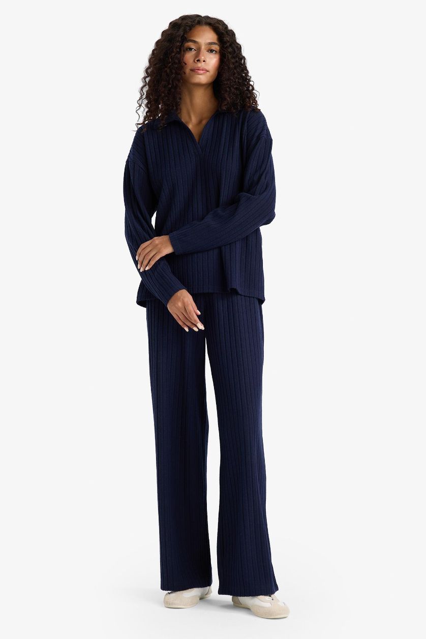 WOMAN NAVY Wide Leg Camisole Trousers