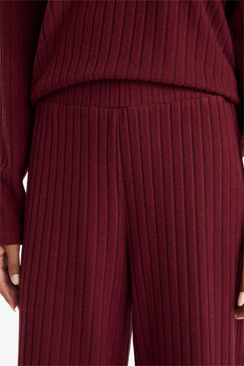 Woman Bordeaux Wide Leg Camisole Trousers