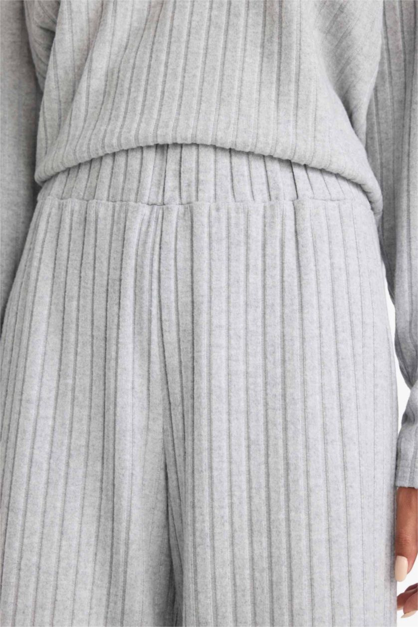 Woman Grey Melange Wide Leg Camisole Trousers