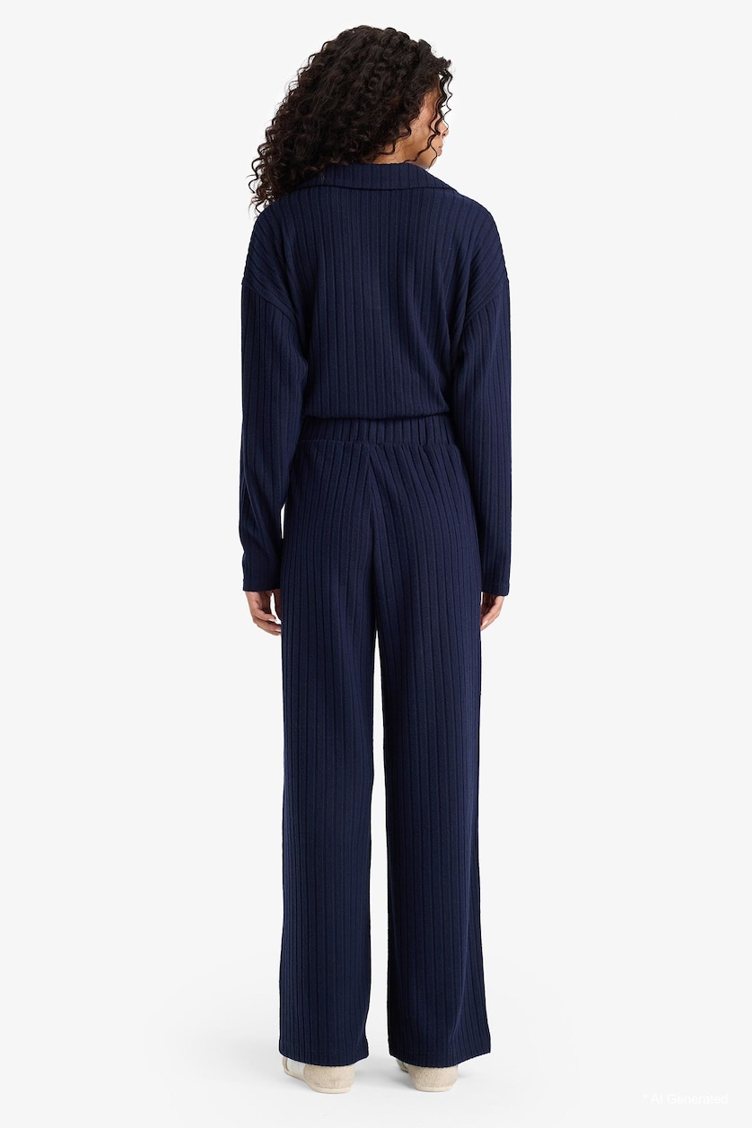 Women NAVY Wide Leg Camisole Trousers