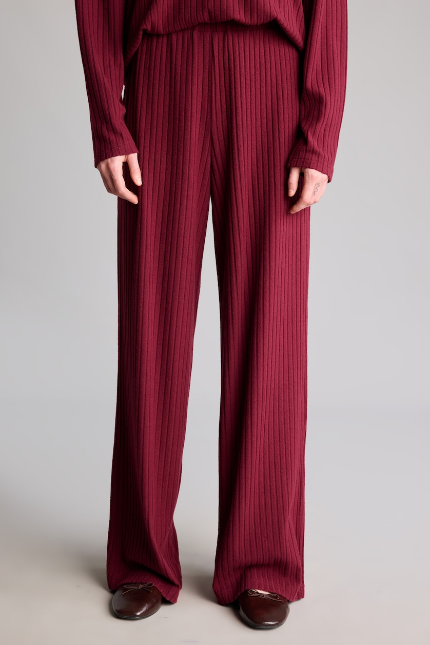 Women Bordeaux Wide Leg Camisole Trousers