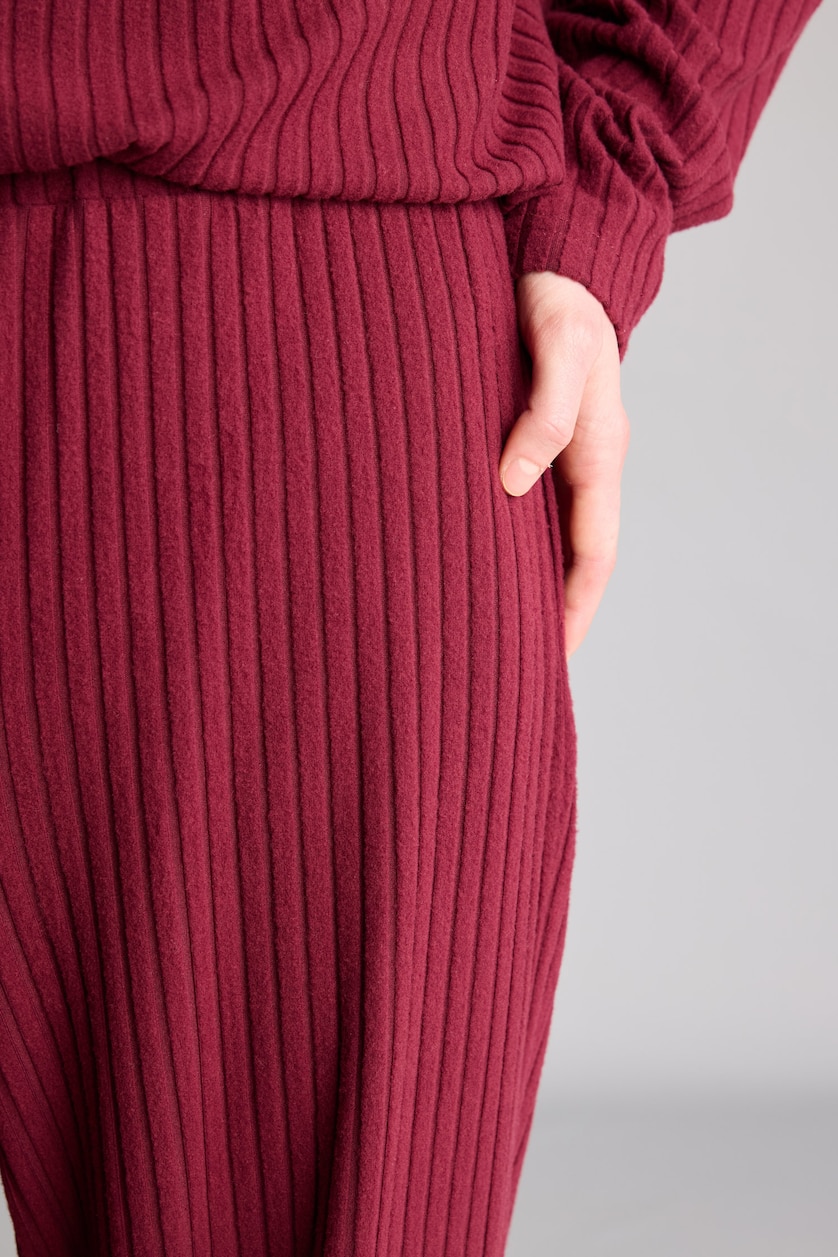 Women Bordeaux Wide Leg Camisole Trousers