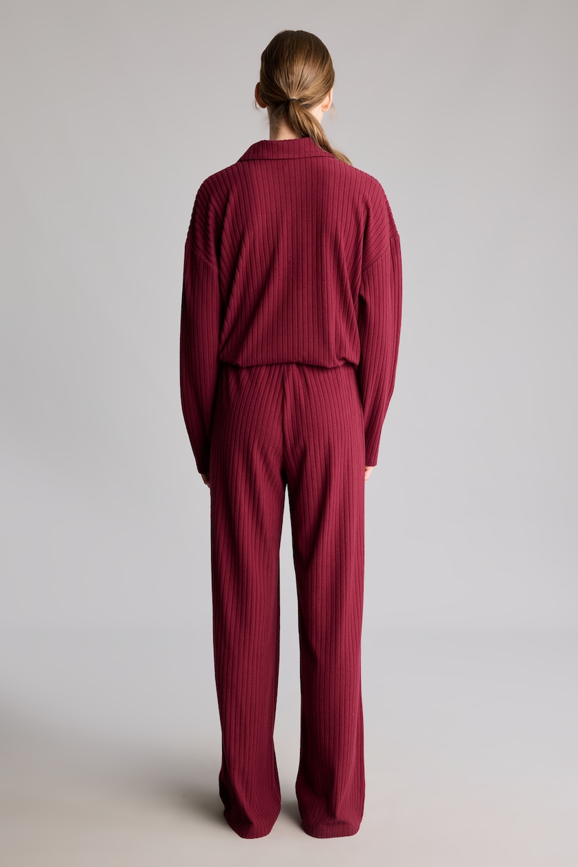 Women Bordeaux Wide Leg Camisole Trousers