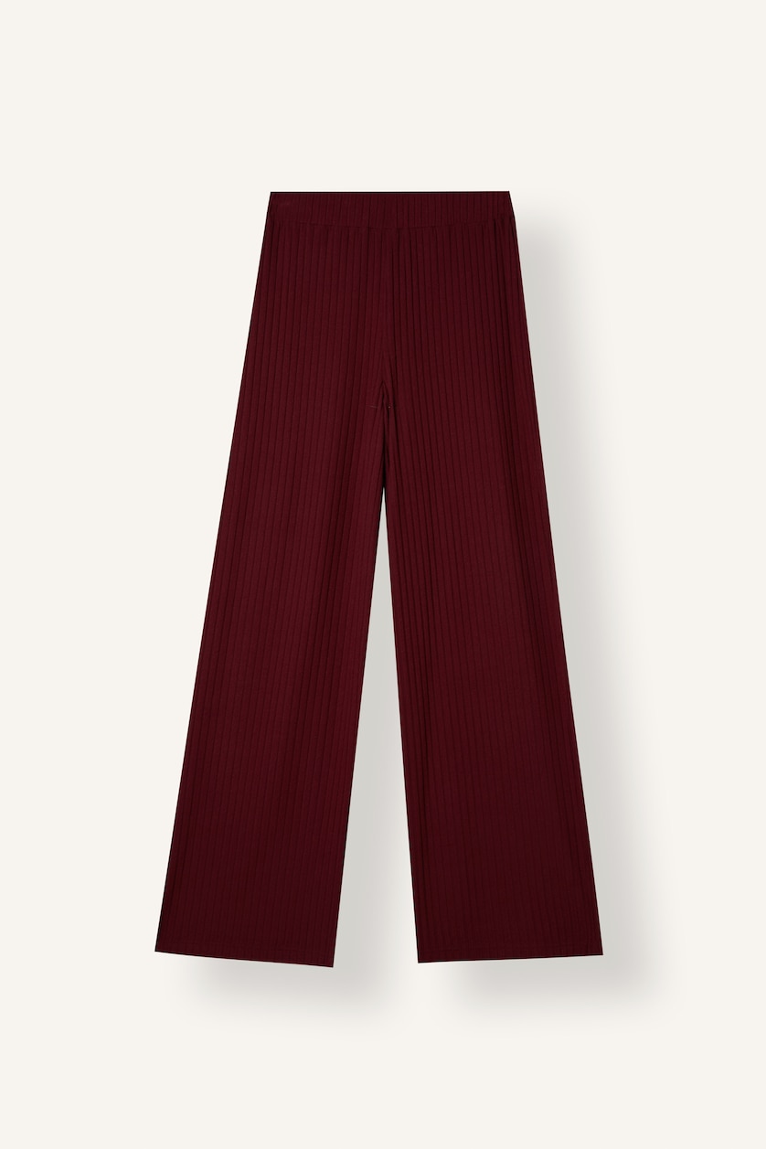 Women Bordeaux Wide Leg Camisole Trousers