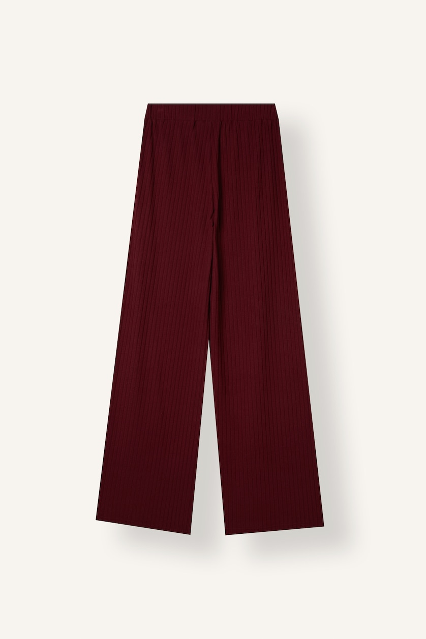 Women Bordeaux Wide Leg Camisole Trousers