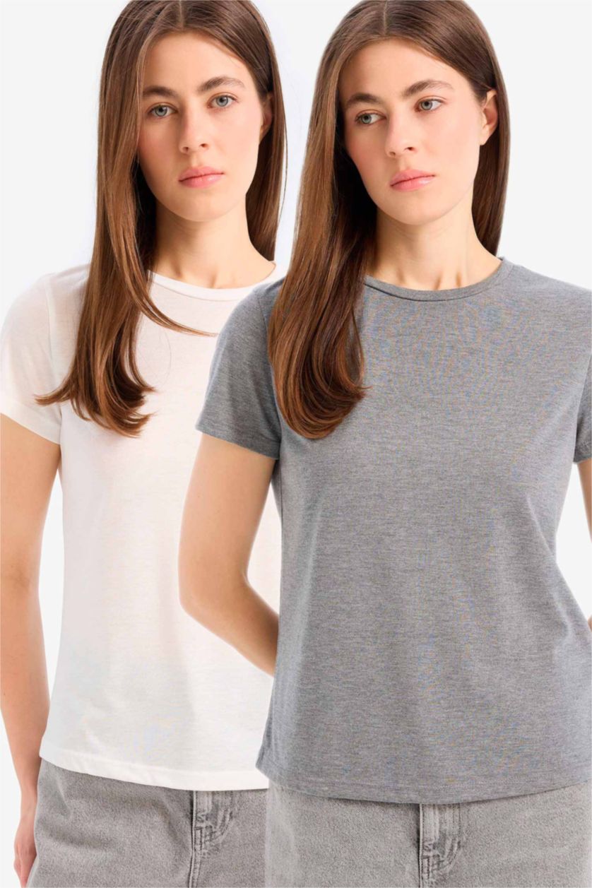 نساء ميلانج أنثرا سيت بيزك سادة قصة عادية نص ردن - قطعتين