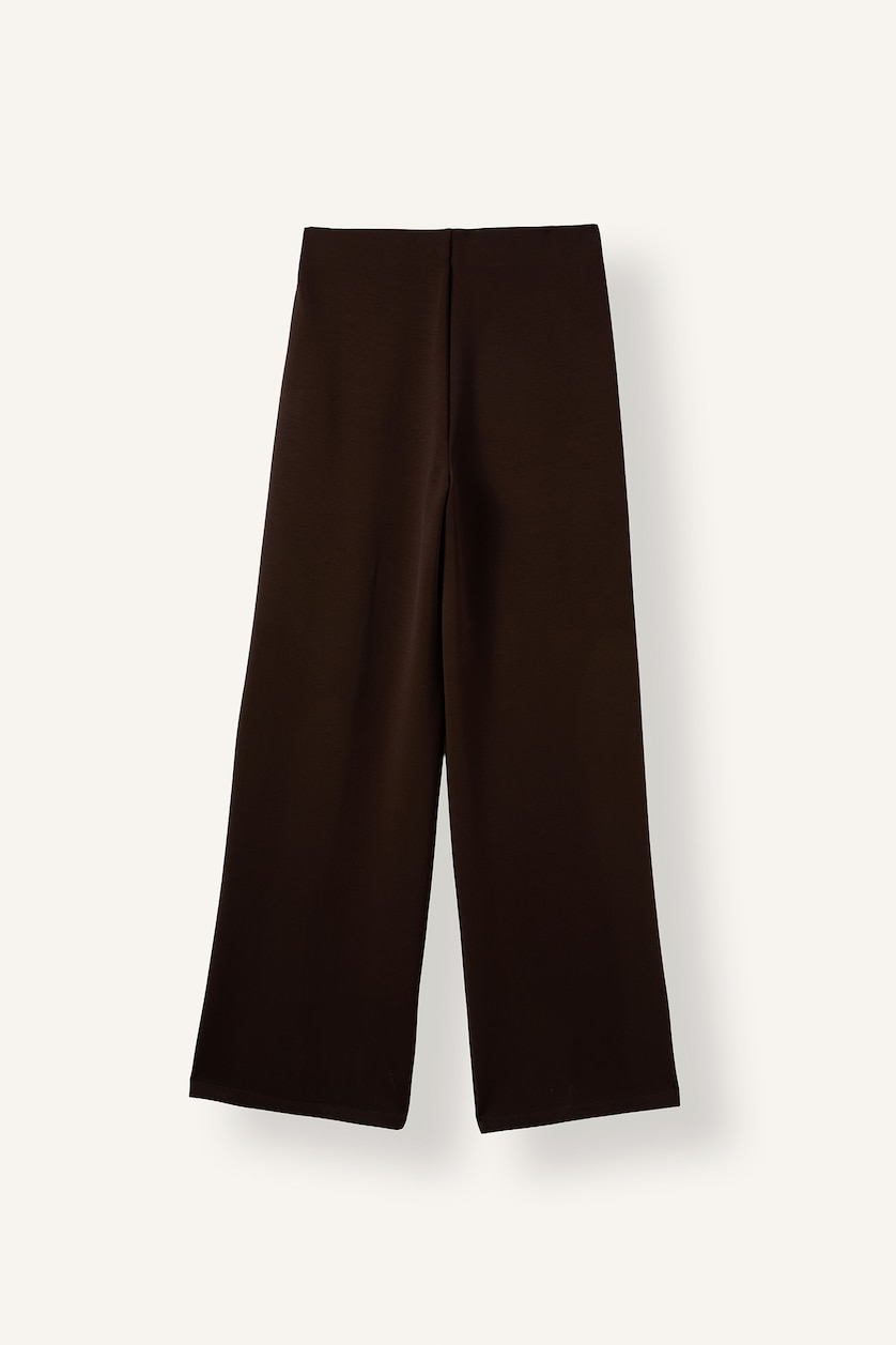 Women Brown Straight Fit Straight Leg Modal Trousers