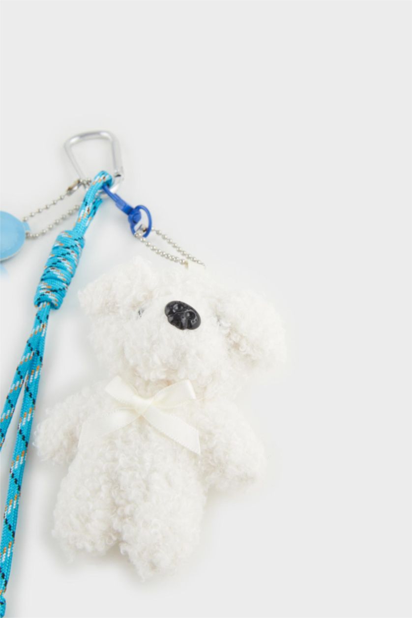 Kadın Karma Kadın Ayıcıklı Mavi Kalpli Charm Anahtarlık