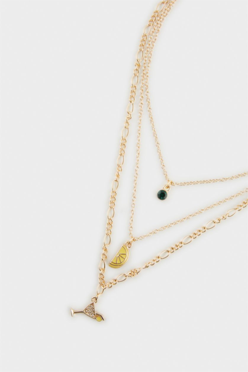 Woman Altın Woman 3 Piece Gold Necklace