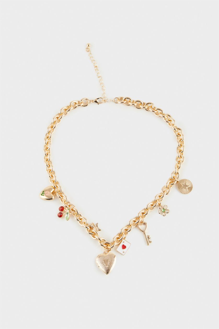 Kadın Altın Kadın Gold Charmlı Kolye