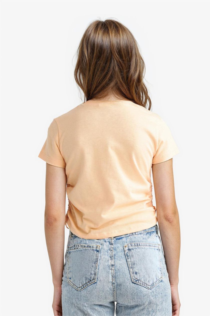 بنات سيموني تيشيرت بناتي نص ردن سليم فيت من ديزني ميكي وميني