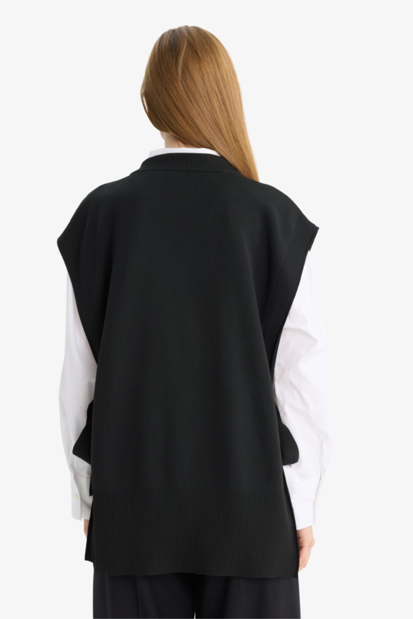 WOMAN Black V-Neck Knitwear Vest