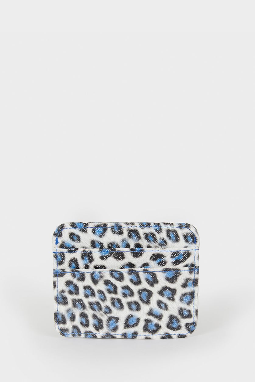 Kadın Mavi Kadın Desenli Suni Deri Kartlık