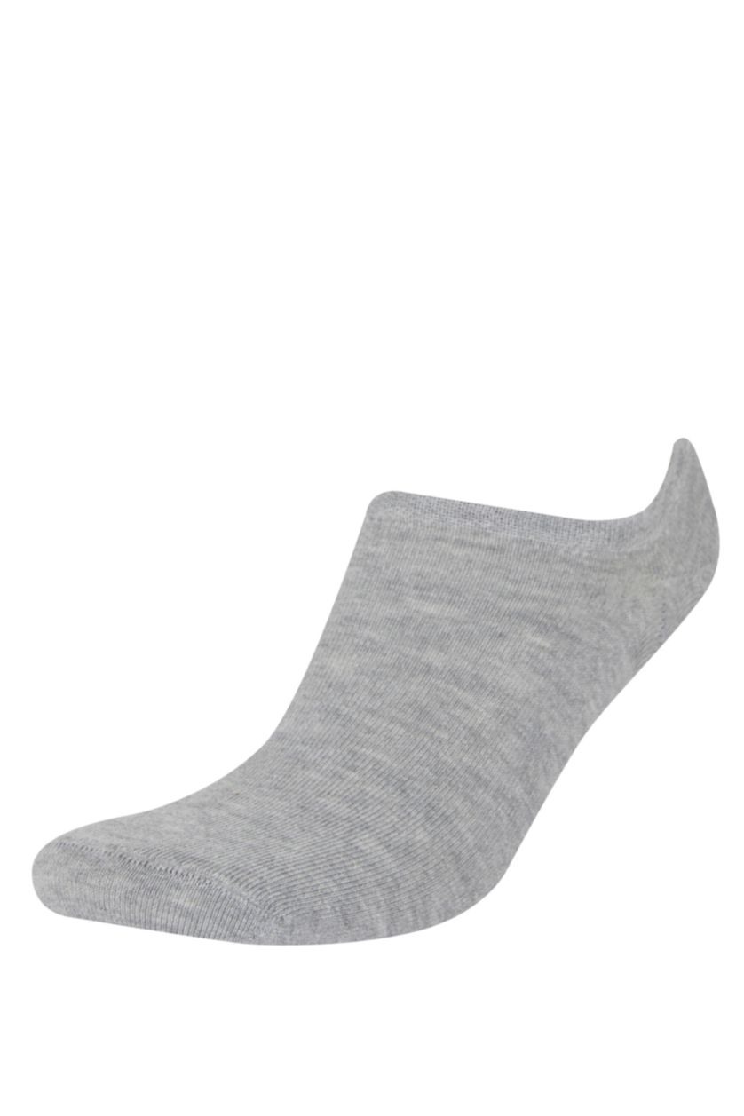 Erkek Gri 7'li Pamuklu Sneaker Çorap