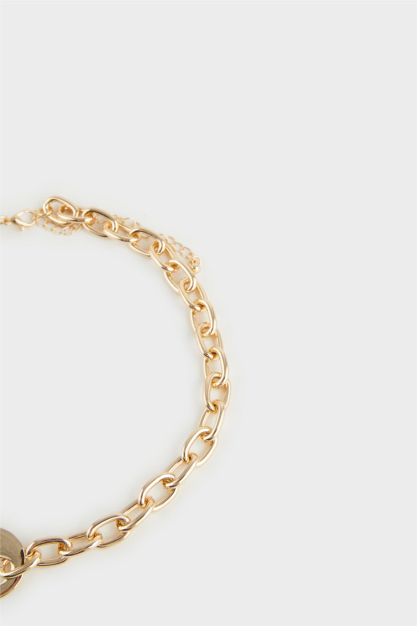 Woman Karma Woman Blue Rope Detailed Gold Necklace