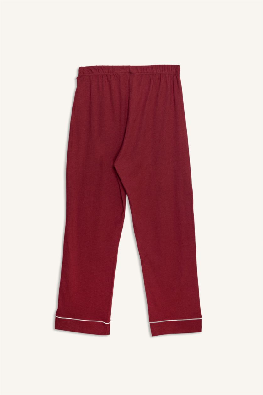 WOMAN Bordeaux Regular Fit Long Sleeve 2 Pieces Pyjama Set