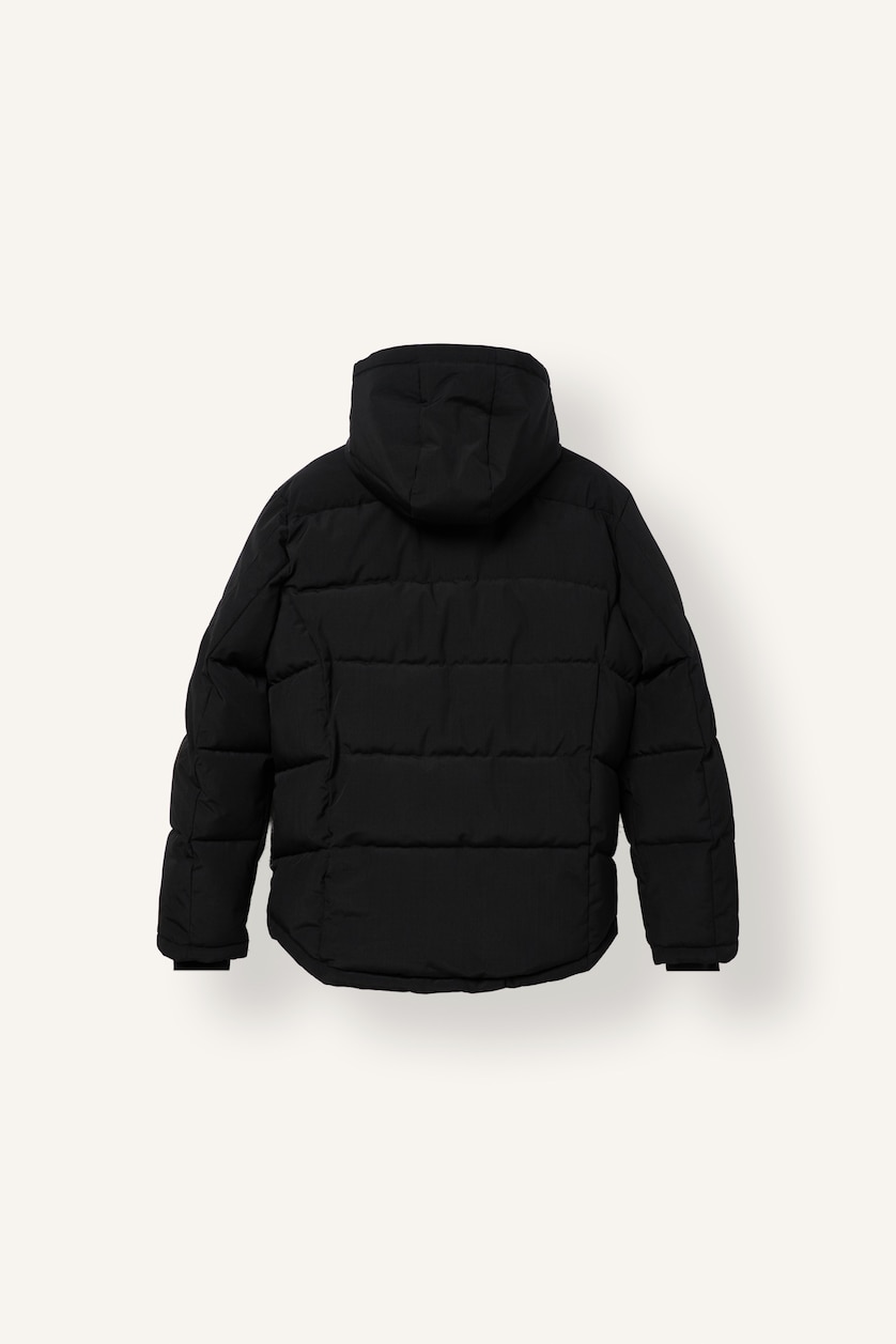 Erkek Siyah Sıcak Tutan Su İtici Slim Fit Mont