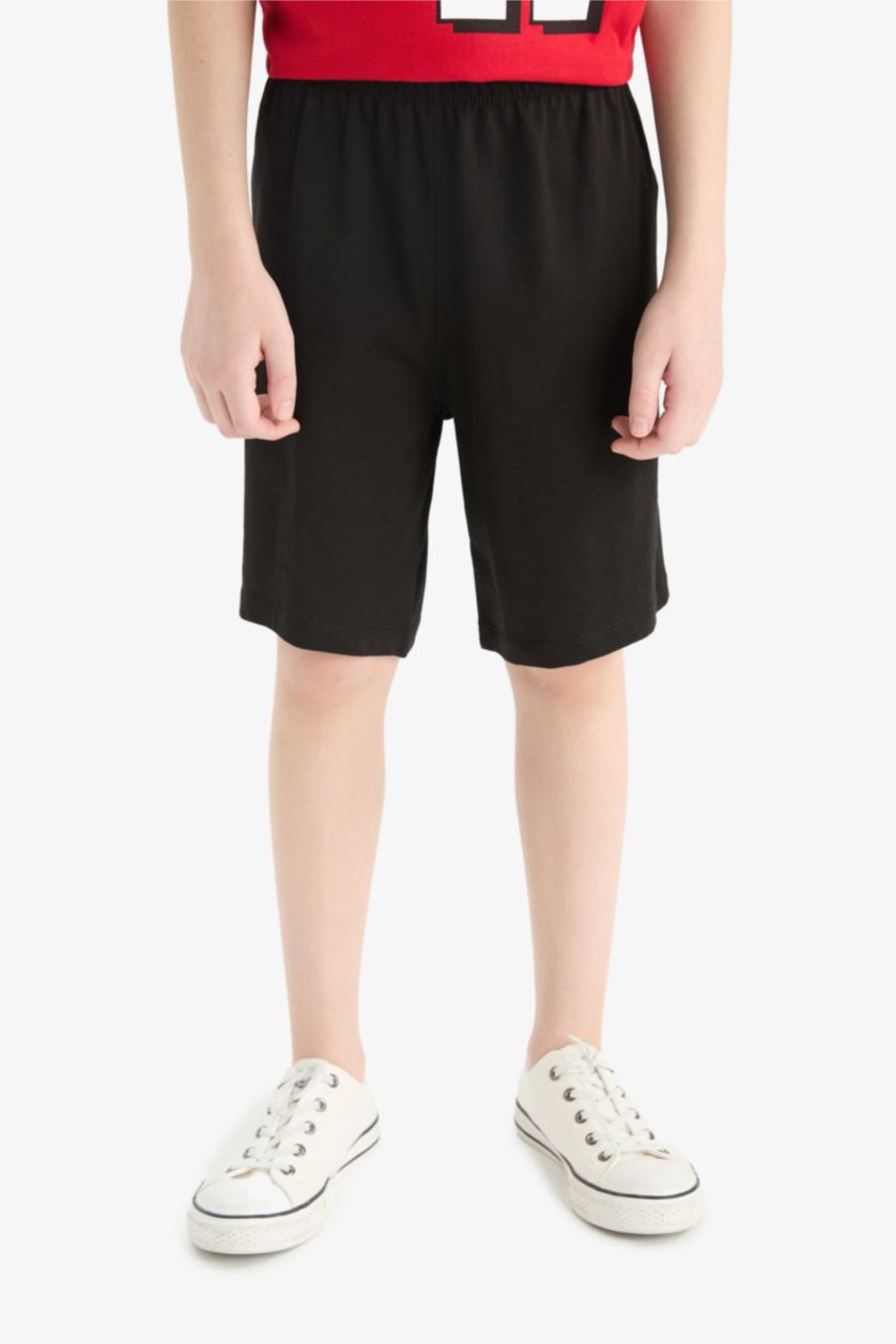 Erkek Çocuk - Genç Erkek Kırmızı 2'li Takım Baskılı Kısa Kollu Tişört Şort Erkek Çocuk