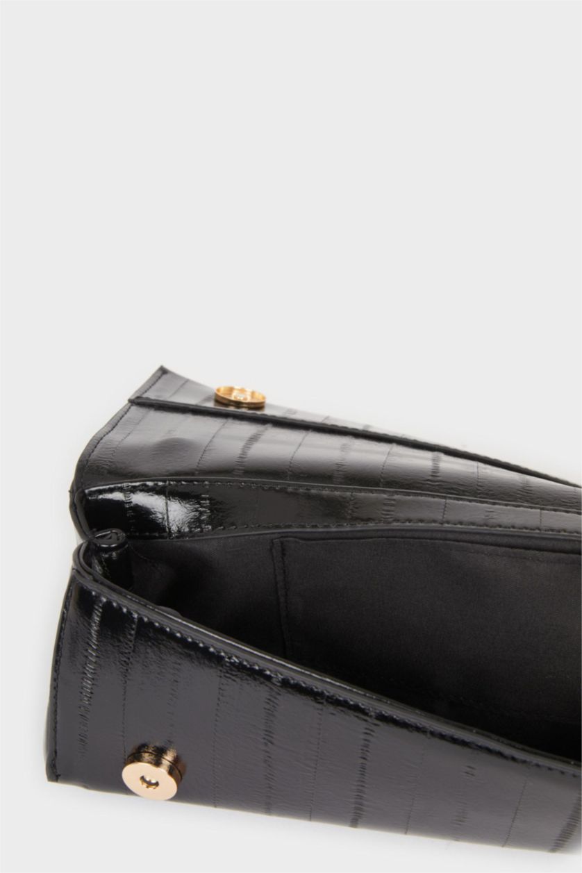 نساء أسود جنطة نسائي جلد صناعي