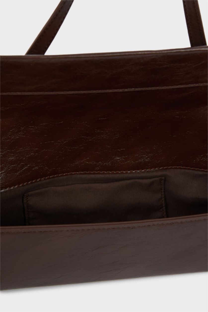 Kadın Koyu Kahve Kadın Suni Deri Baget Çanta