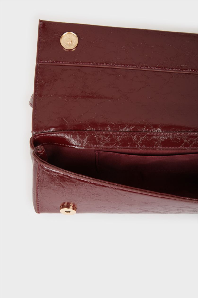 Woman Dark Bordeaux Woman Faux Leather Baguette Bag