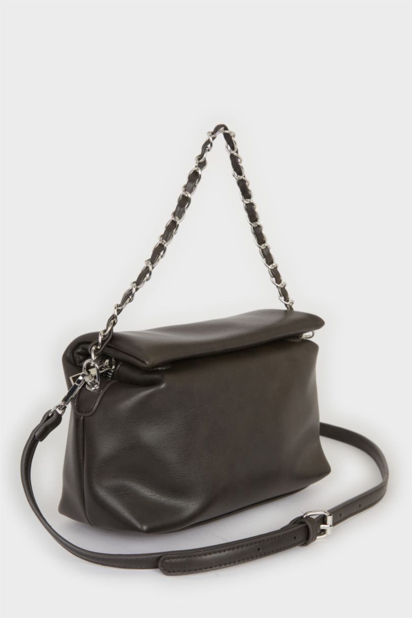 WOMAN Black Woman Faux Leather Crossbody Bag