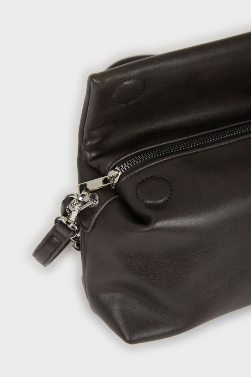 WOMAN Black Woman Faux Leather Crossbody Bag