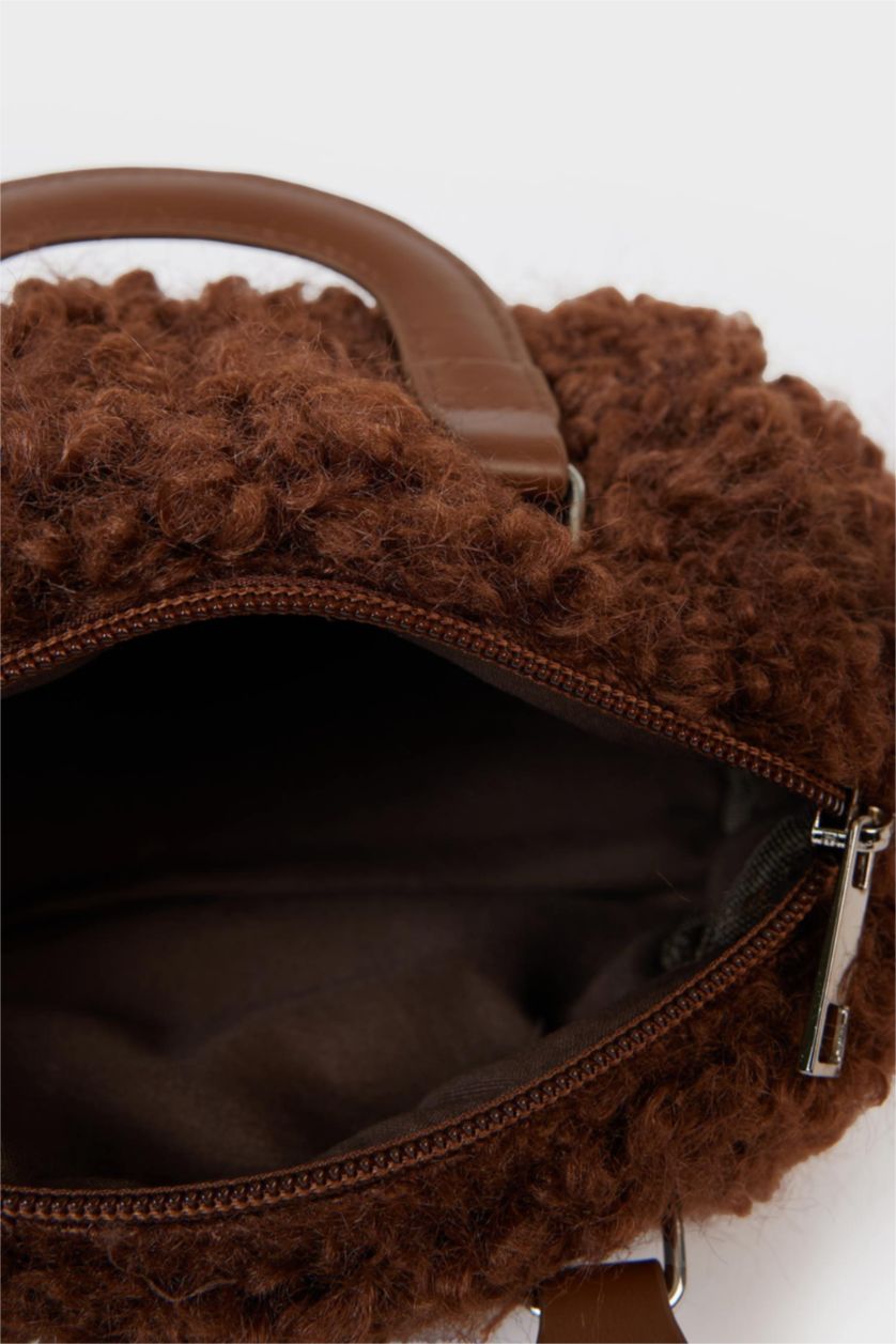 Kadın Koyu Kahve Kadın Pelüş Çapraz Çanta