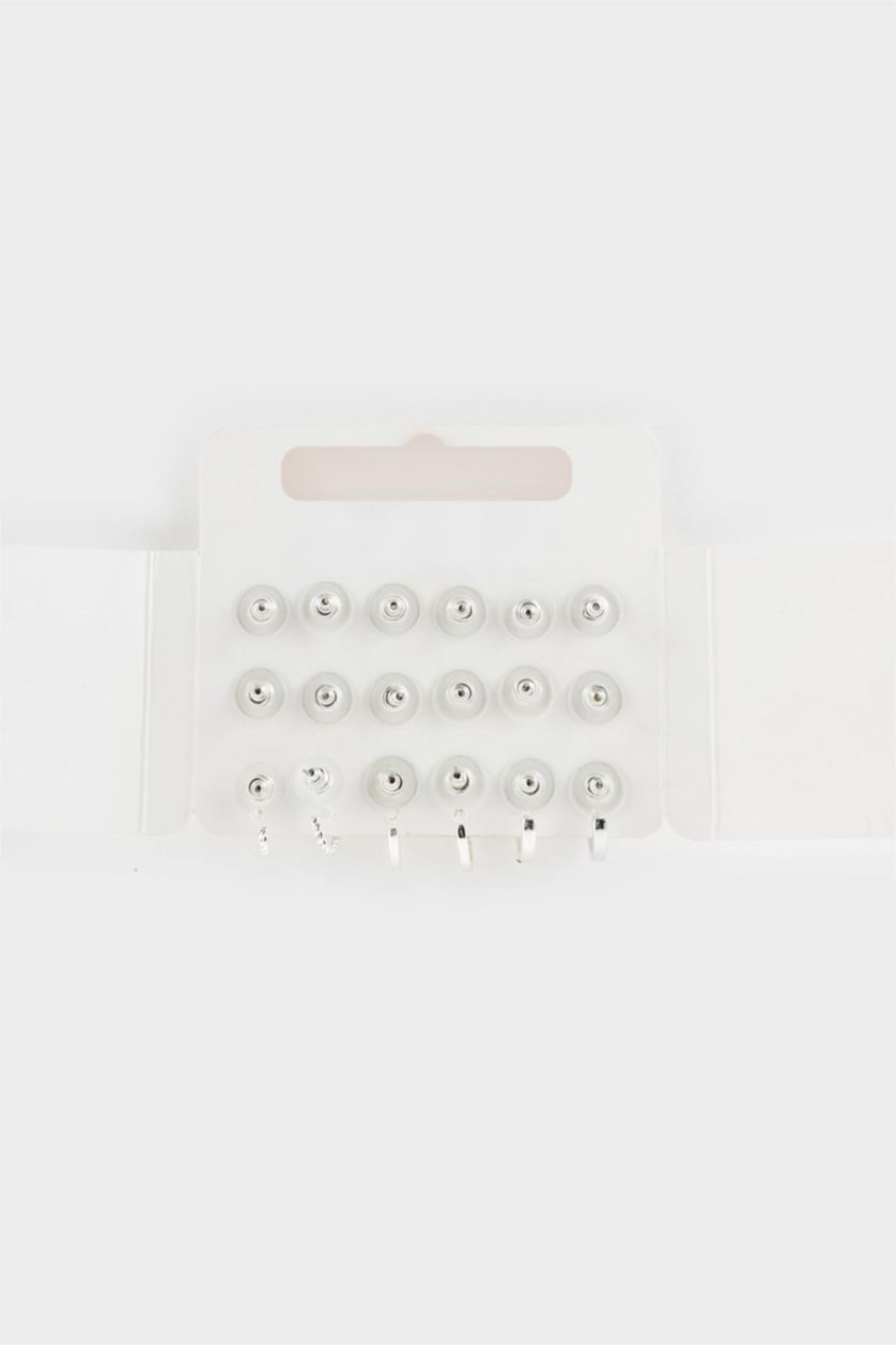 Kadın Gümüş Kadın 9'lu Silver Küpe