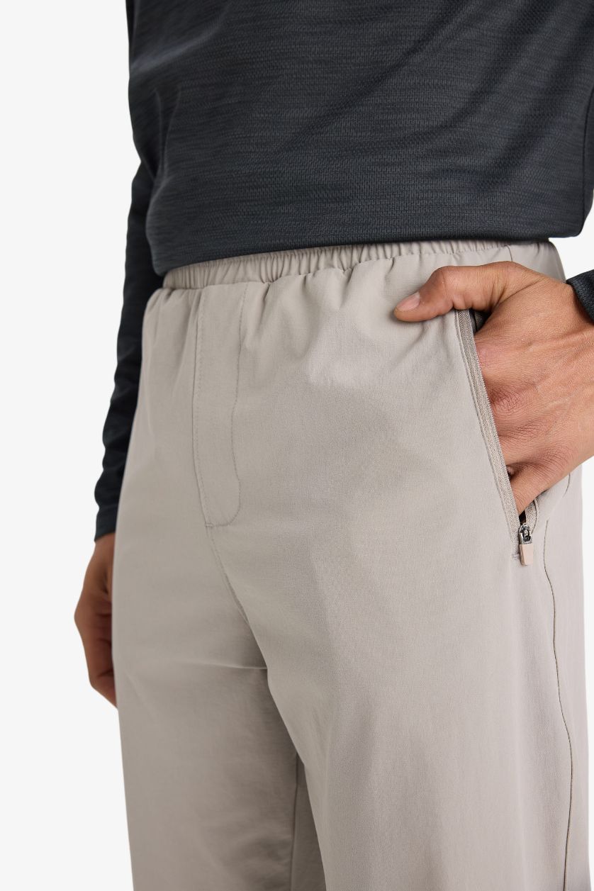 Erkek Gri Slim Fit Dar Kesim Fermuar Cepli Dokuma Sporcu Jogger Eşofman Altı